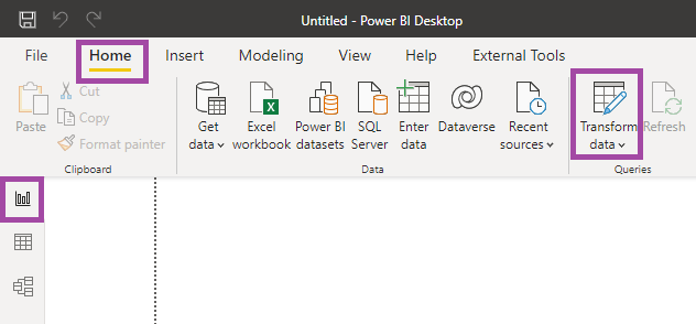 Begin the date query in Power Query.